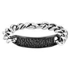 Men's Crucible Stainless Steel Reptile Texture Id Bracelet - Black, Black/silver