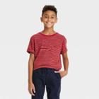 Boys' Short Sleeve Striped T-shirt - Cat & Jack Red