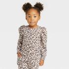 Grayson Mini Toddler Girls' Leopard Puff Sleeve Sweatshirt - Brown