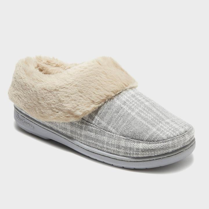 Women's Dluxe By Dearfoams Corrine Scuff Slide Slippers - Gray
