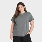 Women's Plus Size Short Sleeve T-shirt - A New Day Dark Gray