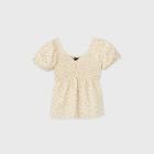 Girls' Smocked Short Sleeve Top - Art Class M,