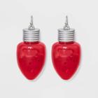 Charlotte Light Up Light Bulb Novelty Earrings - Red, Women's