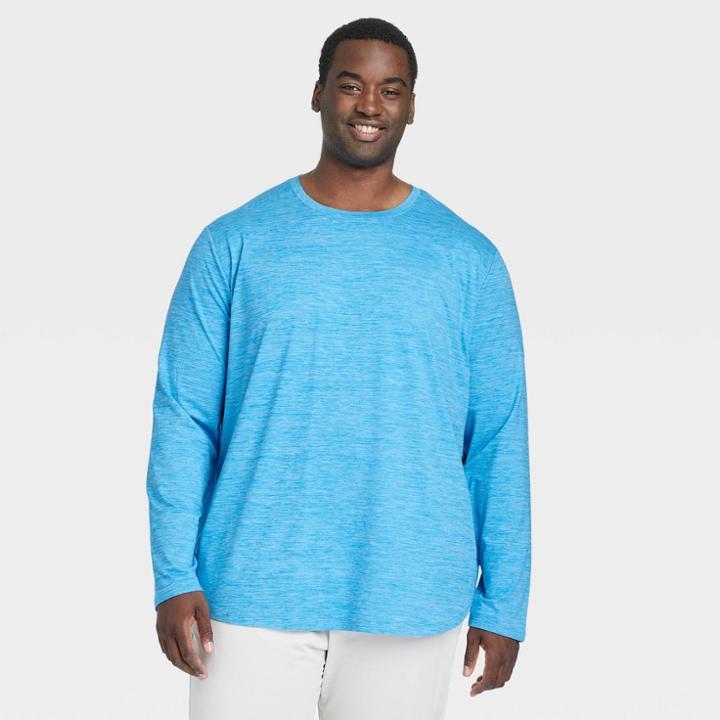 Men's Big & Tall Soft Stretch Long Sleeve Athletic Top - All In Motion Blue