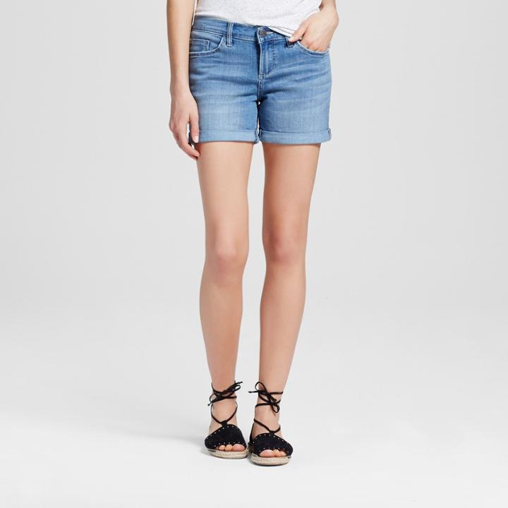Women's Mid Rise 5 Roll Cuff Jean Shorts - Crafted By Lee Medium Wash