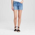 Women's Mid Rise 5 Roll Cuff Jean Shorts - Crafted By Lee Medium Wash