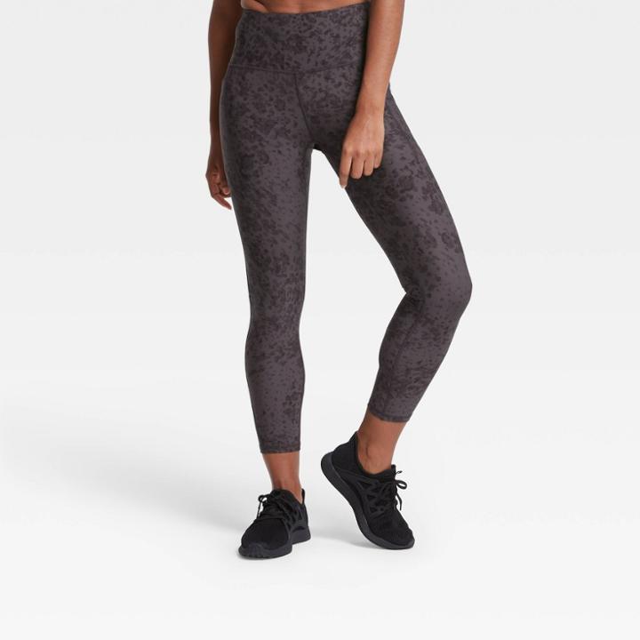 Women's Animal Print Sculpted High-rise 7/8 Leggings 25 - All In Motion Black S, Women's,