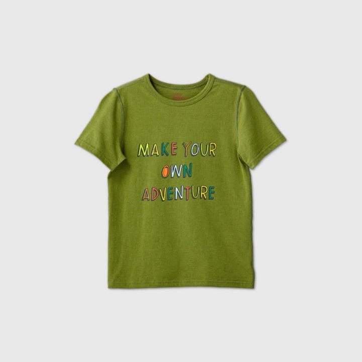 Boys' Adaptive Adventure Graphic T-shirt - Cat & Jack Olive Green Xs, Green/green