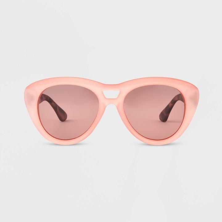 All In Motion Women's Tortoise Print Rubberized Plastic Cateye Polarized Sunglasses- All In