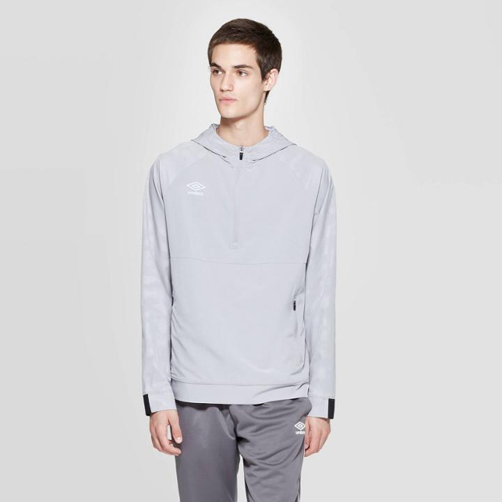 Umbro Men's Woven Training Quarter Zip Jacket - Manchester Gray