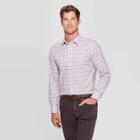 Men's Plaid Standard Fit Long Sleeve Dress Button-down Shirt - Goodfellow & Co Lavender