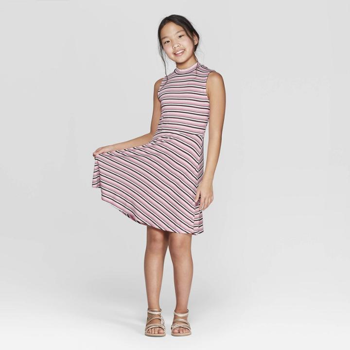 Girls' High Neck Tank Dress - Art Class Pink