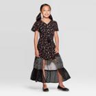 Girls' Short Sleeve Walkthrough Dress - Art Class Black