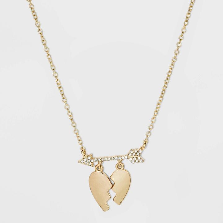Sugarfix By Baublebar Two Halves Heart Pendant Necklace - Clear