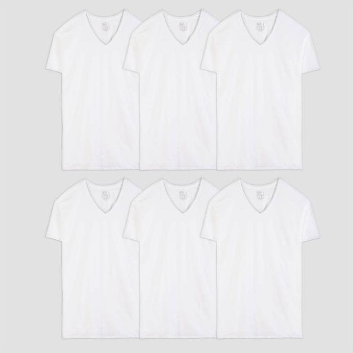Fruit Of The Loom - Men's 6pk V-neck White