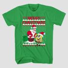 Men's Nickelodeon Spongebob Merry Christmas Short Sleeve Graphic T-shirt - Green