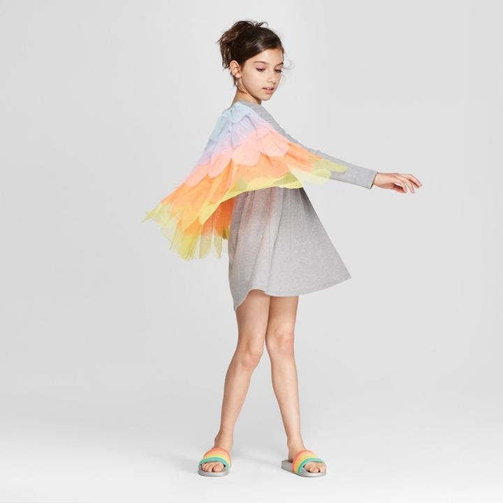 Girls' Rainbow Dress With Tulle Cape Scallop - Cat & Jack S,
