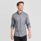 Men's Slim Fit Palm Tree Print Long Sleeve Button-down Oxford Shirt - Goodfellow & Co Gray S, Men's,