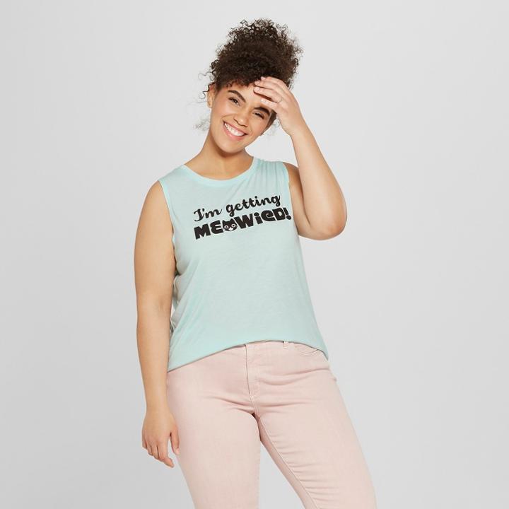 Modern Lux Women's Plus Size I'm Getting Meowied Graphic Tank Top - Modern