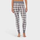 Warm Essentials By Cuddl Duds Women's Waffle Thermal Leggings - Ivory/gray/wine