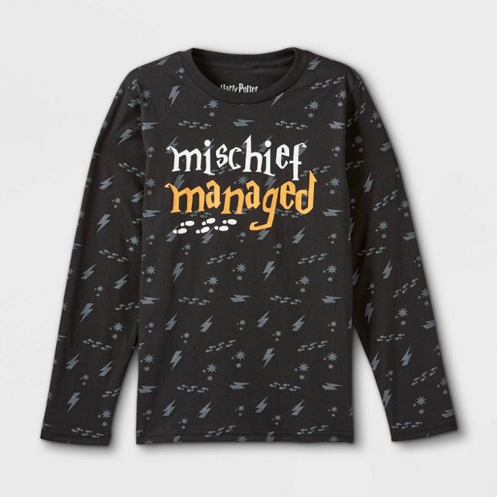 Boys' Harry Potter Long Sleeve Graphic T-shirt - Black