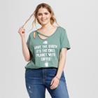 Women's Plus Size Coffee Planet Short Sleeve Graphic T-shirt - Modern Lux (juniors')