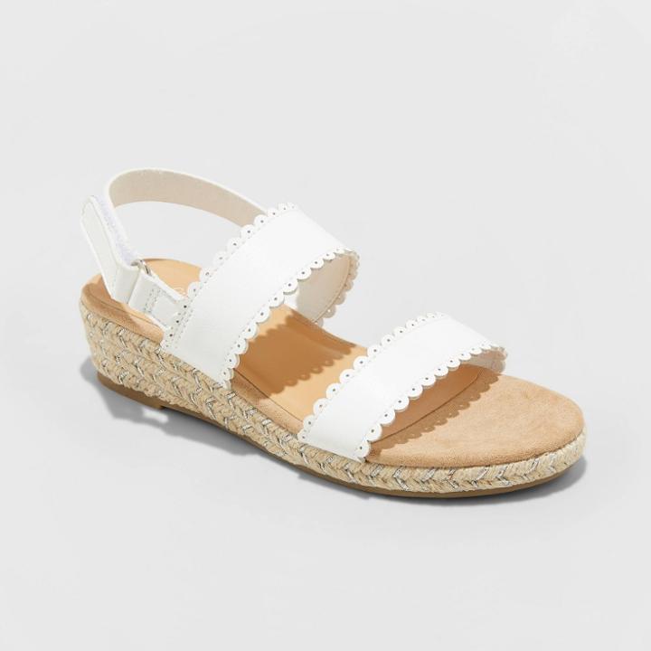 Girls' Chessie Espadrille Sandals - Cat & Jack White 13, Toddler Girl's