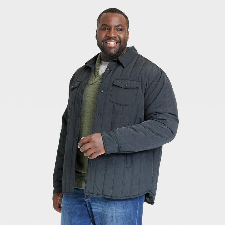 Men's Big & Tall Insulated Shacket - Goodfellow & Co Black