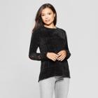 Women's Long Sleeve Chenille Sweater - Knox Rose Black
