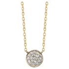 Target Women's Sterling Silver Pave Disc Station Necklace - Gold (18),