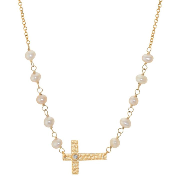 Target Gold Plated Sterling Silver Cross Necklace - Gold, Women's