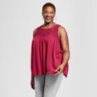 Women's Plus Size Lace Button-back Sleeveless Top - Xhilaration Purple