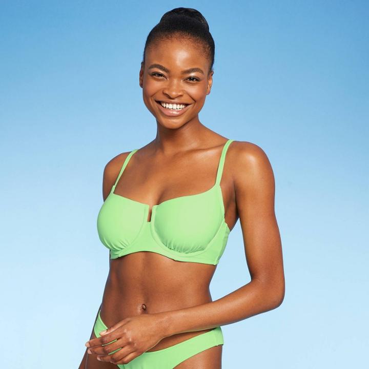 Juniors' Underwire Bikini Top - Xhilaration Light Green D/dd Cup