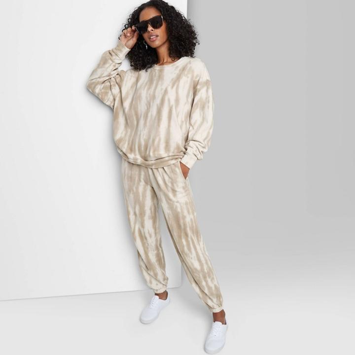 Women's Oversized Sweatshirt - Wild Fable Natural Tie-dye