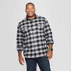 Men's Tall Checkered Standard Fit Long Sleeve Flannel Button-down Shirt - Goodfellow & Co Black