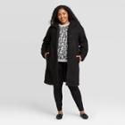 Women's Plus Size Open-front Coatigan - A New Day Black
