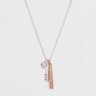 Distributed By Target Silver Plated Mom I Love You 3pc Necklace - Silver/rose Gold, Women's, Pink