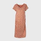 Animal Print Short Sleeve T-shirt Maternity Dress - Isabel Maternity By Ingrid & Isabel Brown