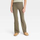 Girls' Fold Over Waist Flare Leggings - Art Class Olive Green