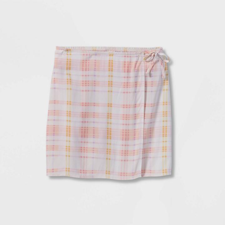 Girls' Printed Wrap Skirt - Art Class Pink Plaid