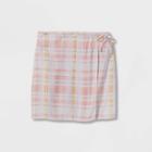 Girls' Printed Wrap Skirt - Art Class Pink Plaid
