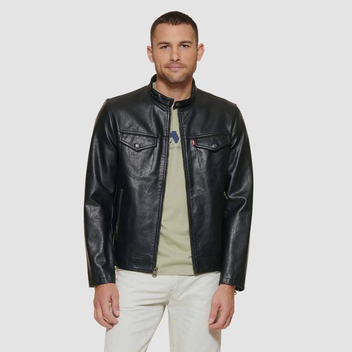 Levi's Men's Classic Faux Leather Moto Jacket - Black