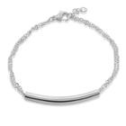 Women's Elya Cylinder Bar Double Cable Chain Bracelet - Silver -