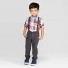 Oshkosh B'gosh Toddler Boys' Suspender Chino Pants - Gray 18m, Toddler Boy's,