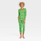 Women's Multi Santa Print Matching Family Pajama Set - Wondershop Green