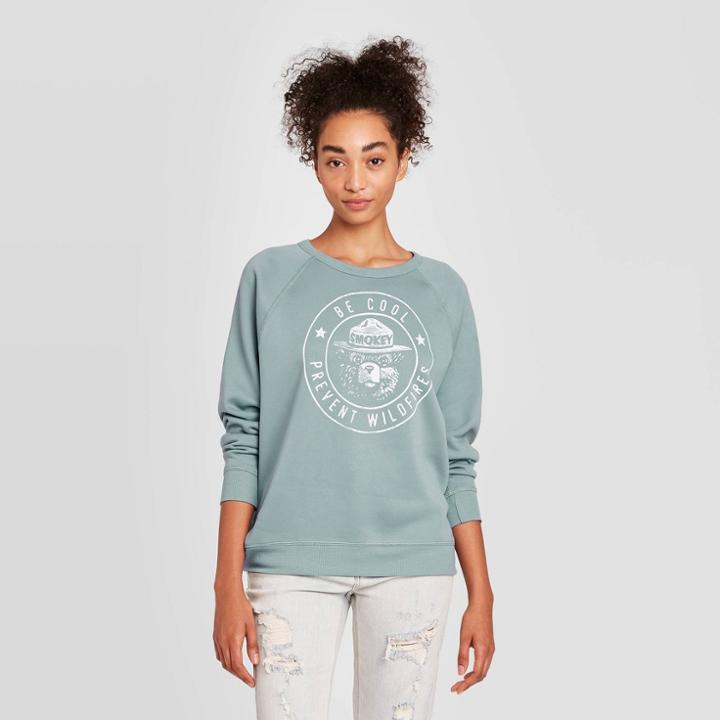 Women's Smokey Bear Graphic Sweatshirt - Blue