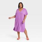 Women's Plus Size Dolman Short Sleeve Dress - Ava & Viv Violet X, Purple