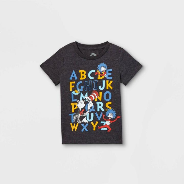 Toddler Boys' Dr. Seuss 'abc' Short Sleeve Graphic T-shirt - Black