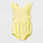 Baby Girls' Textured Knit Romper - Cat & Jack Yellow Newborn
