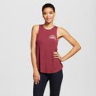 Women's Positive Vibes Graphic Tank Top Burgundy M - Fifth Sun (juniors'), Red